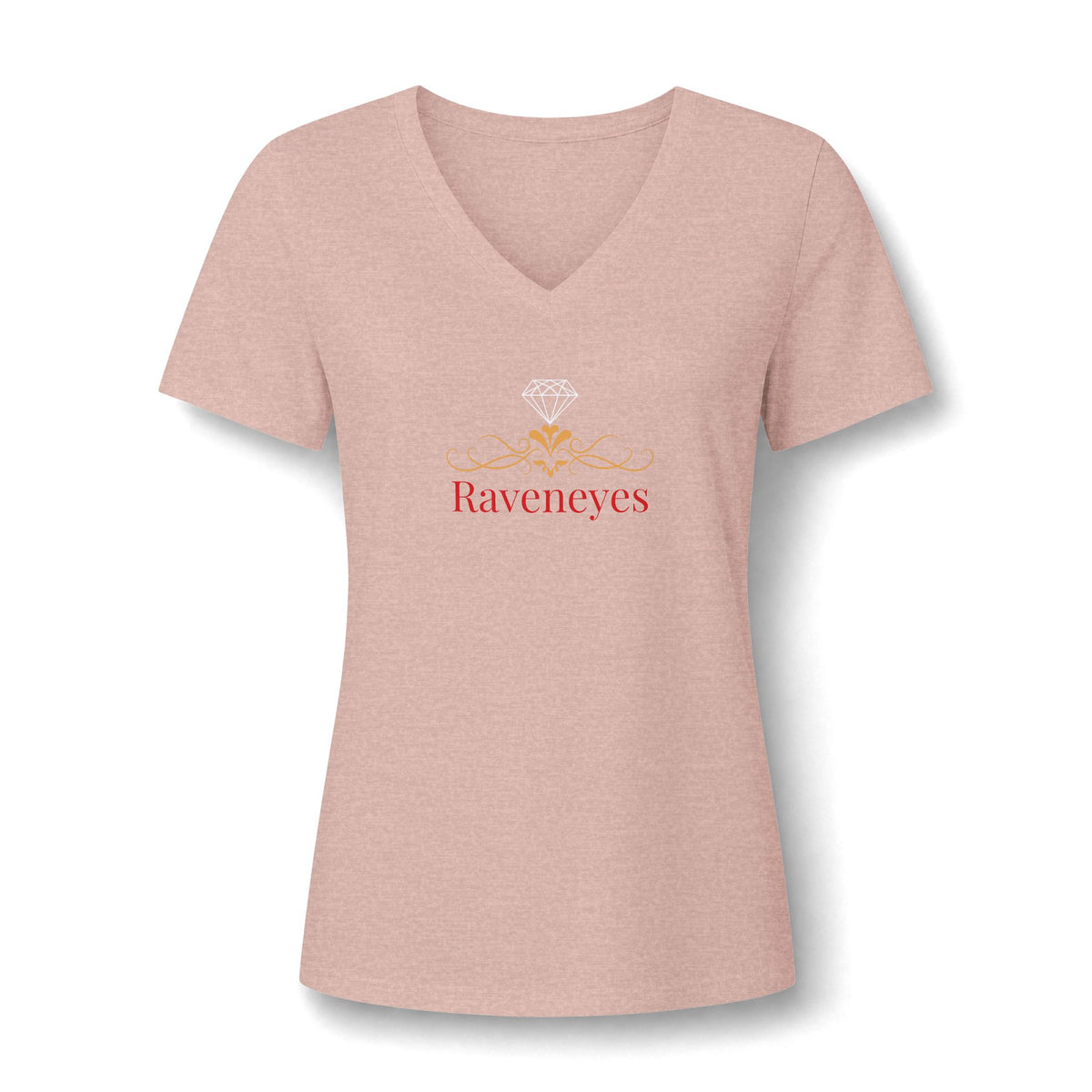 Raveneyes Floral V-Neck Tee — Women's Relaxed Heather