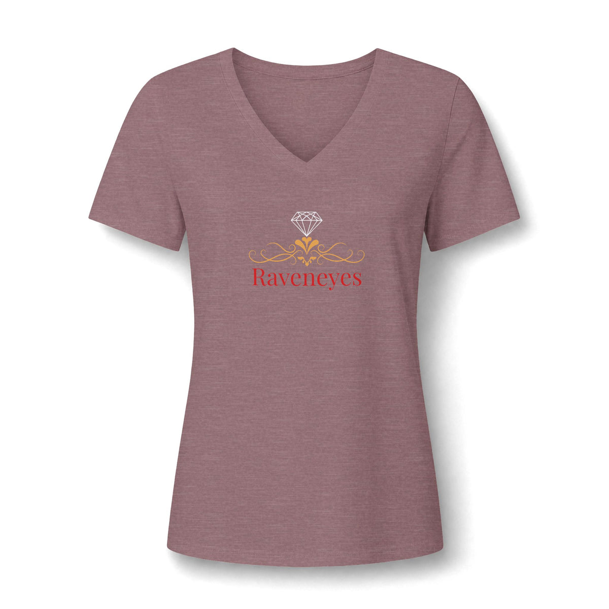 Raveneyes Floral V-Neck Tee — Women's Relaxed Heather