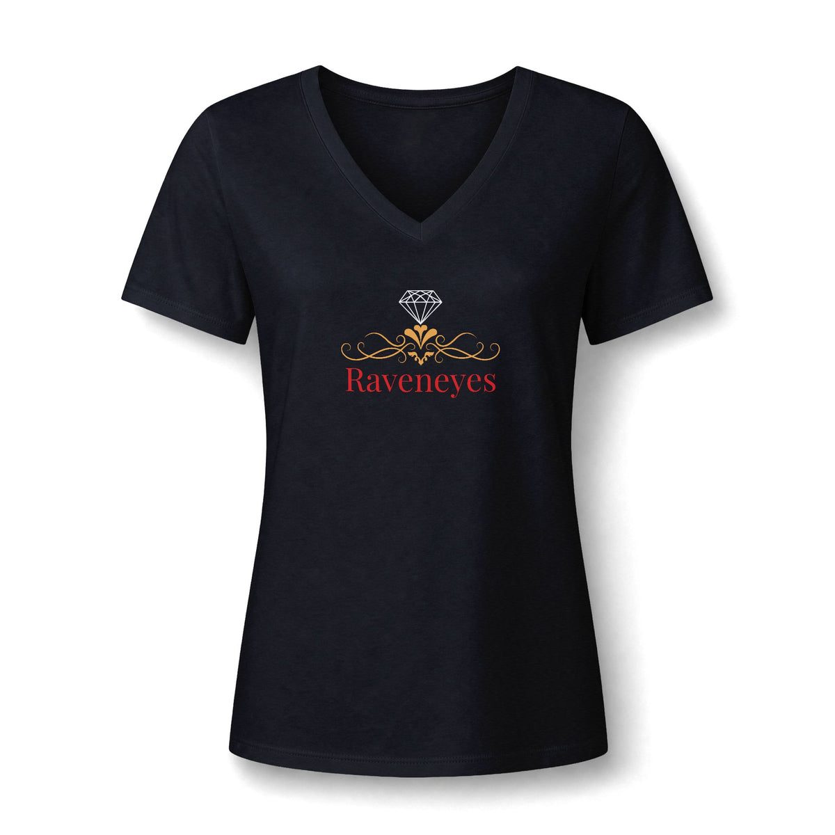 Raveneyes Floral V-Neck Tee — Women's Relaxed Heather
